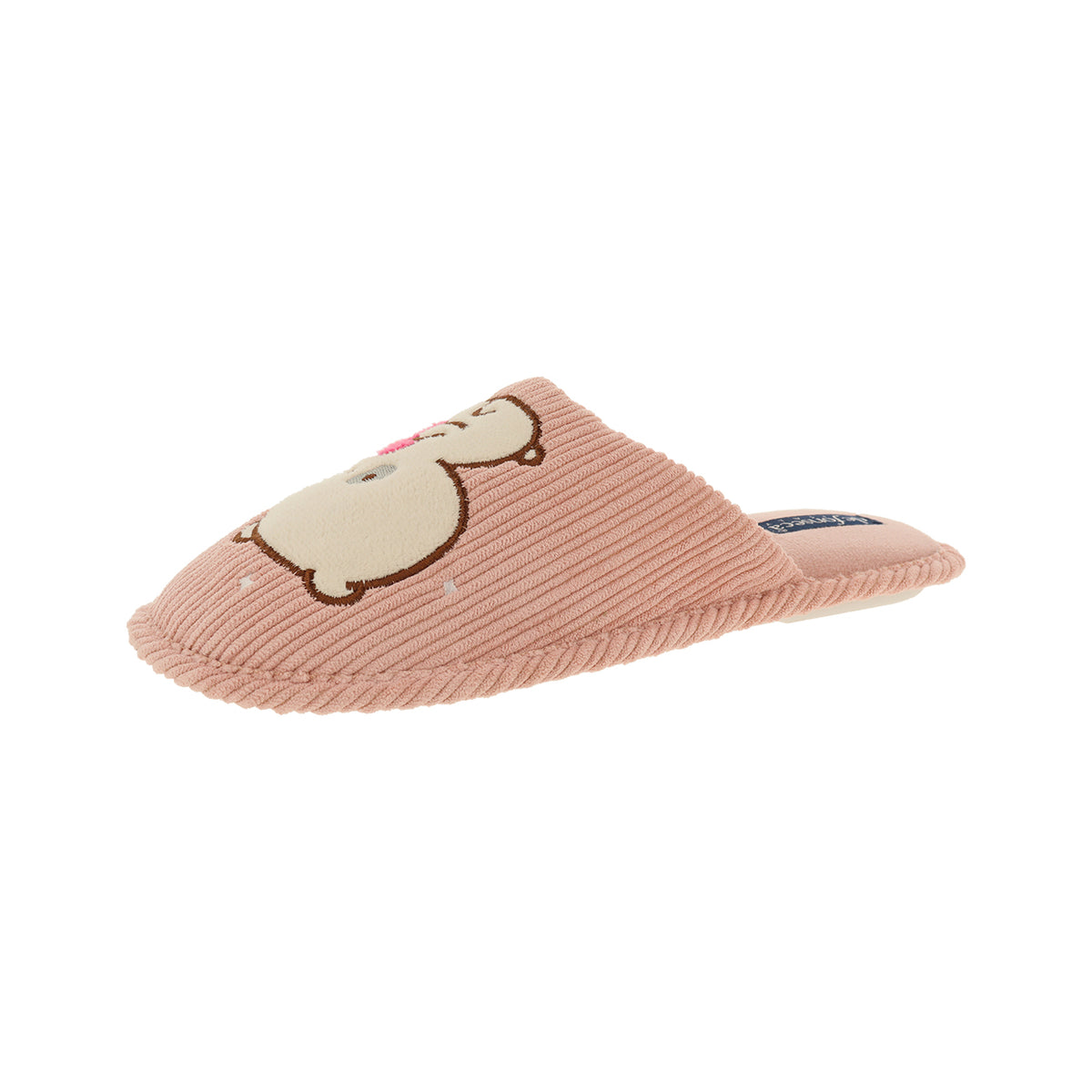 Pantofola donna in microfibra con cuoricini, modello Bari – Rosa