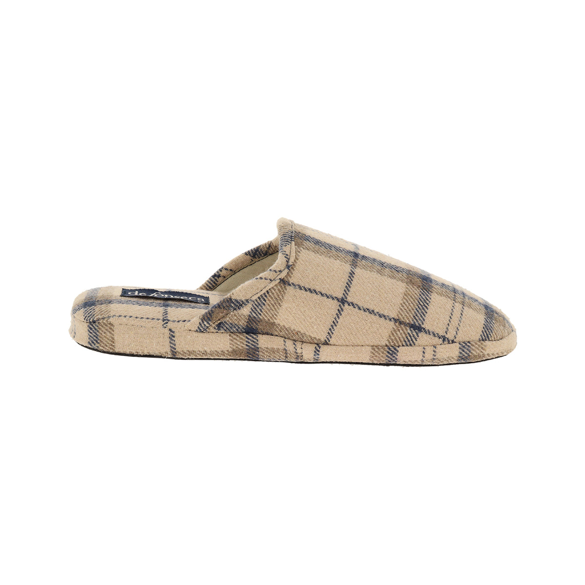 Pantofola uomo scozzese, modello Cagliari – Beige Fantasia