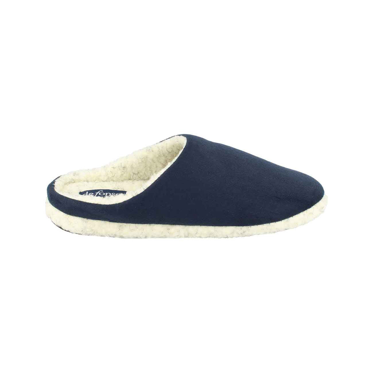 Pantofola uomo a olandesina in similscamosciato, modello Firenze – Blu Scuro