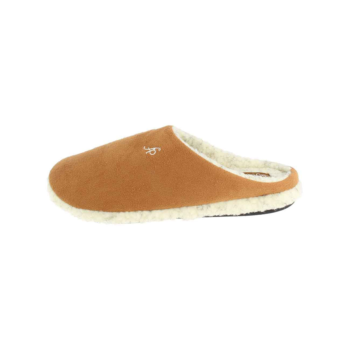 Pantofola uomo a olandesina in similscamosciato, modello Firenze – Cammello