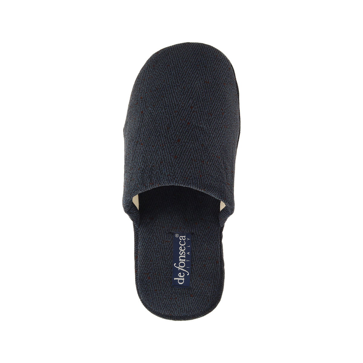 Pantofola uomo in microfibra stampata, modello Roma Top – Blu scuro