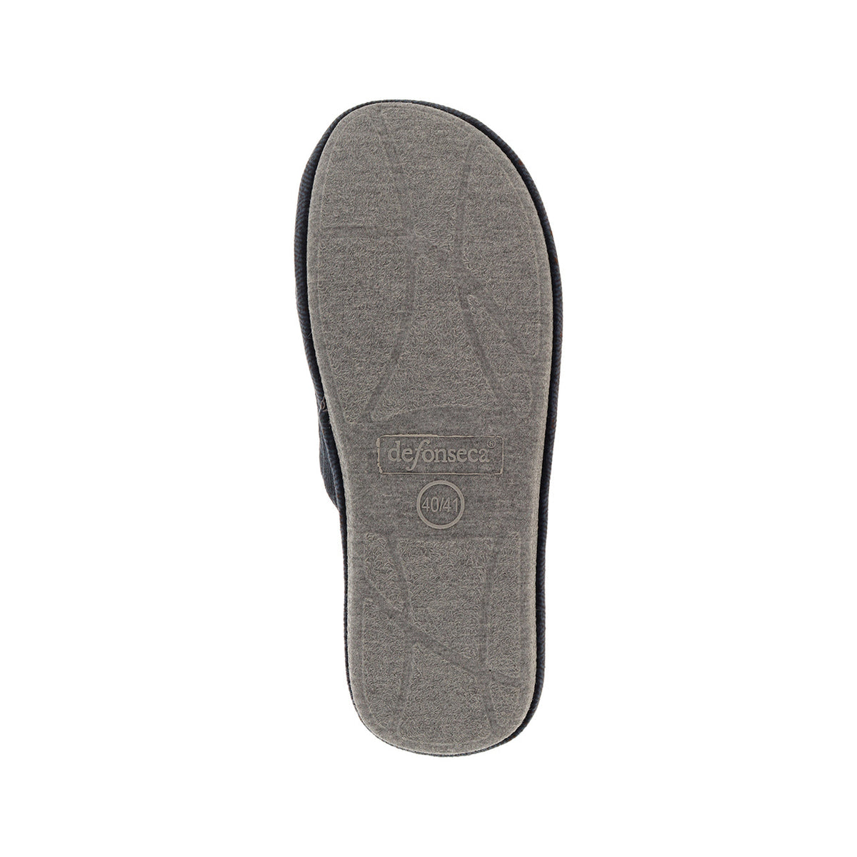Pantofola uomo in microfibra stampata, modello Roma Top – Blu scuro