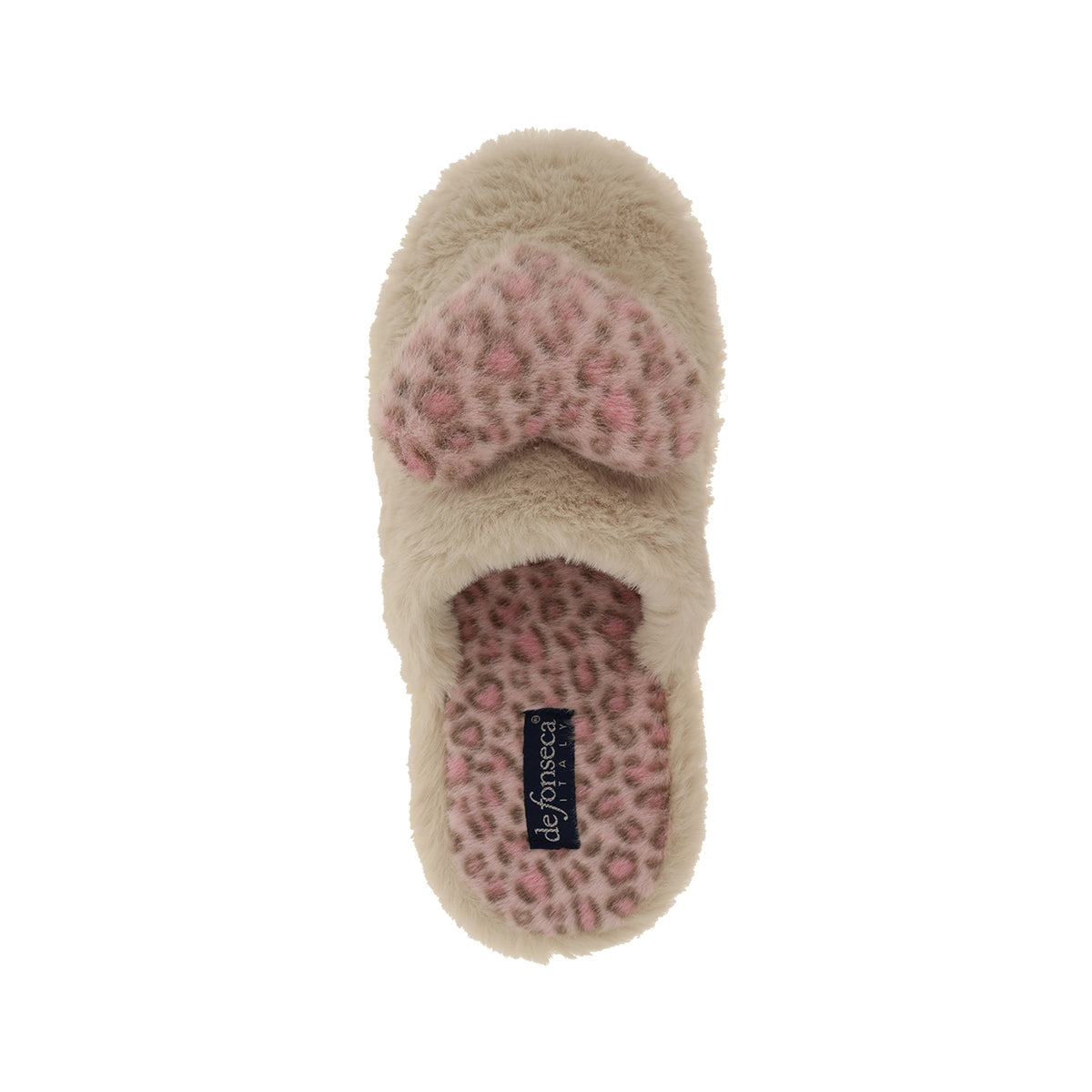 Pantofola donna in microfibra, modello Roma Top – Panna