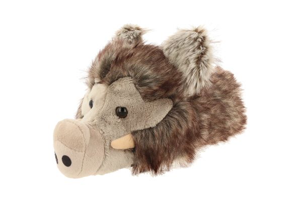 Pantofola peluche a forma di cinghiale in peluche grigio - TEVERE I UA30 GRIGIO