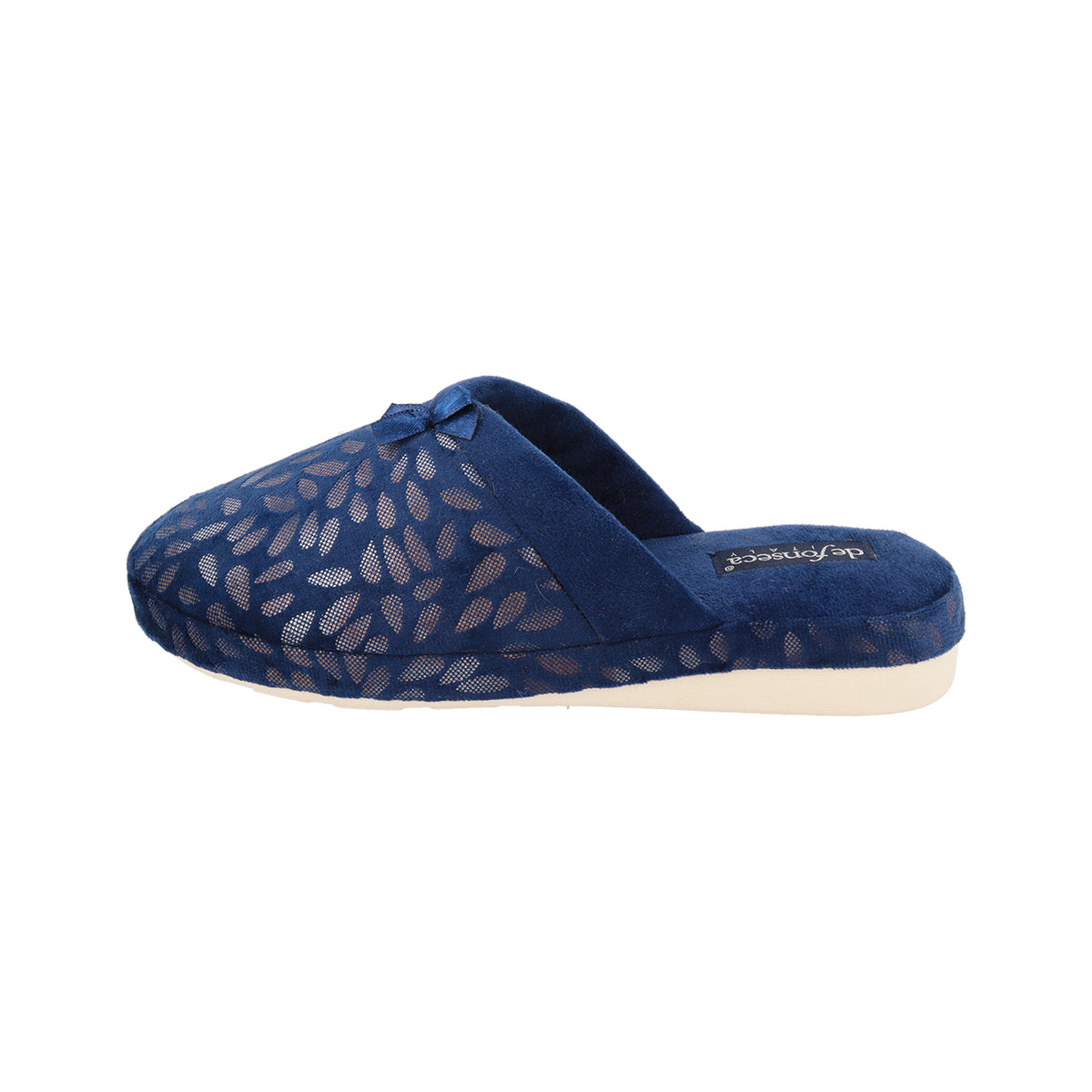 Pantofola donna con zeppa, modello Verona – Blu