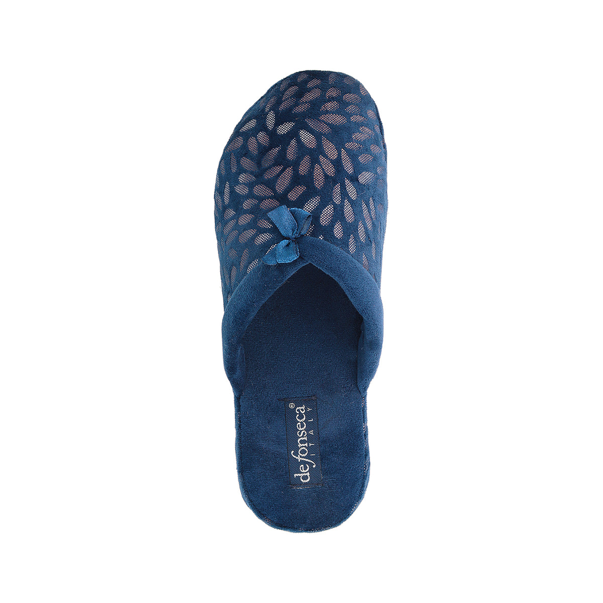 Pantofola donna in microfibra con zeppetta - blu / Verona