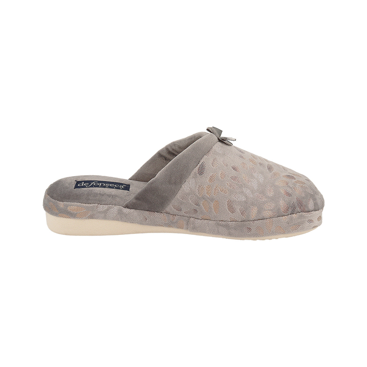 Pantofola donna con zeppa, modello Verona – Grigio