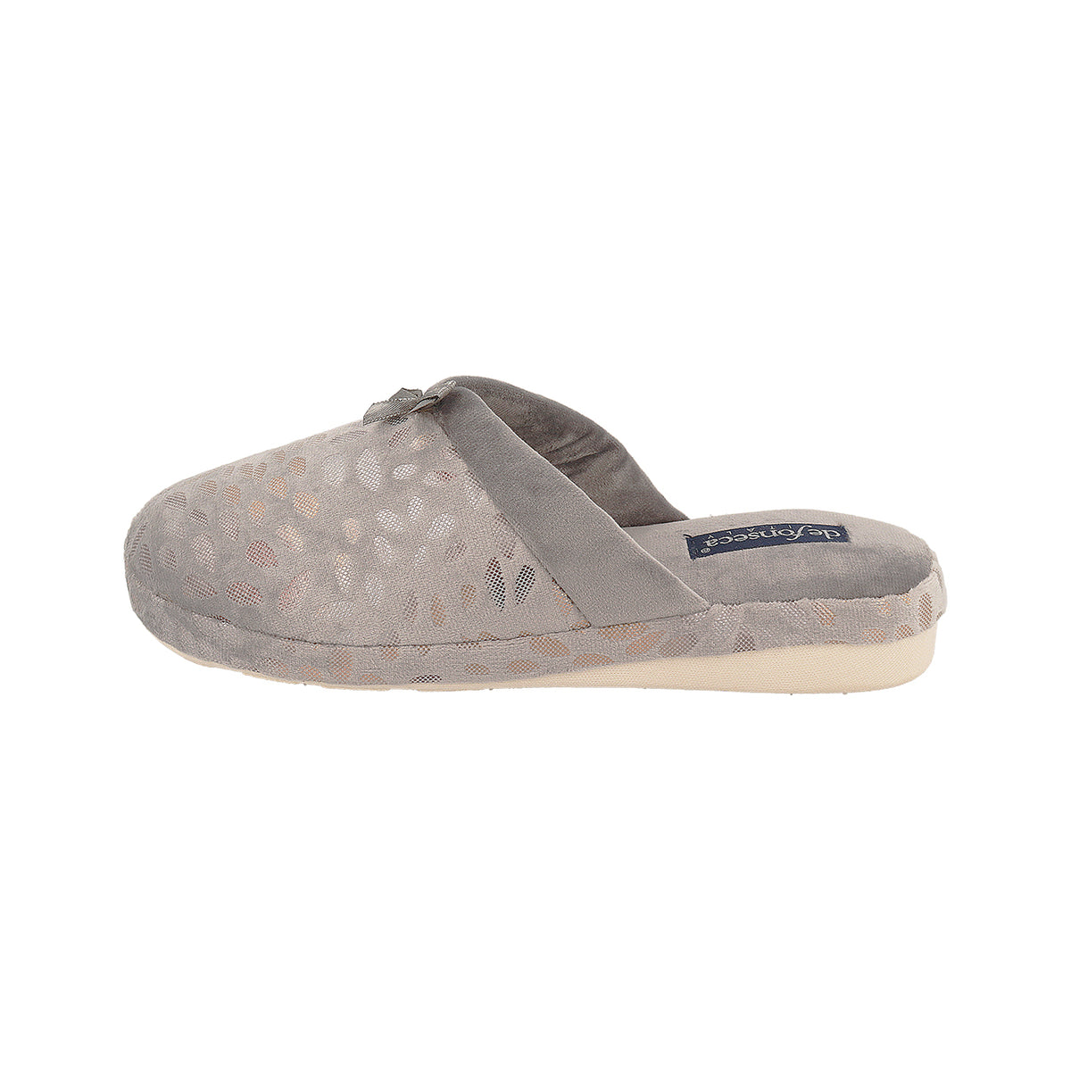 Pantofola donna con zeppa, modello Verona – Grigio