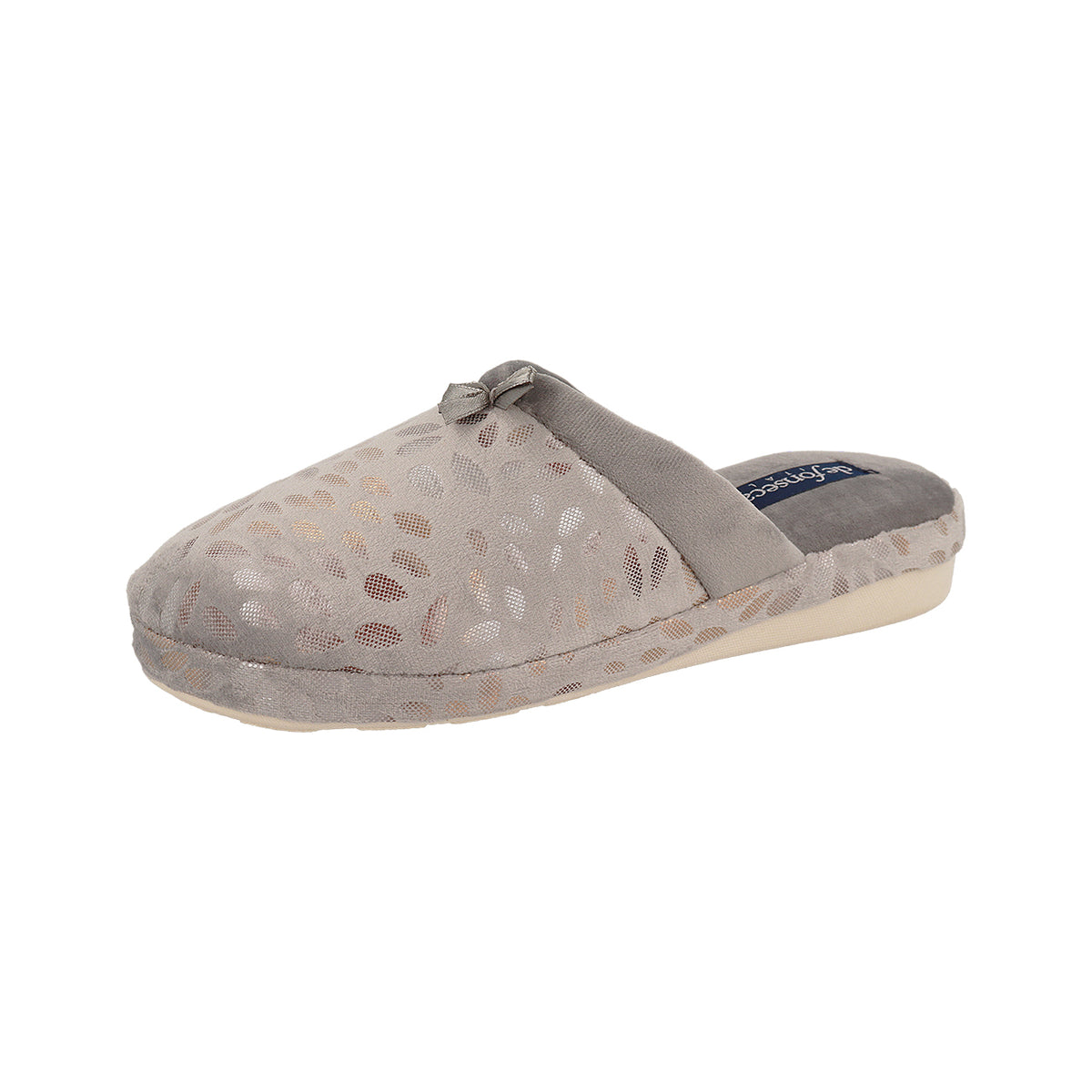 Pantofola donna con zeppa, modello Verona – Grigio