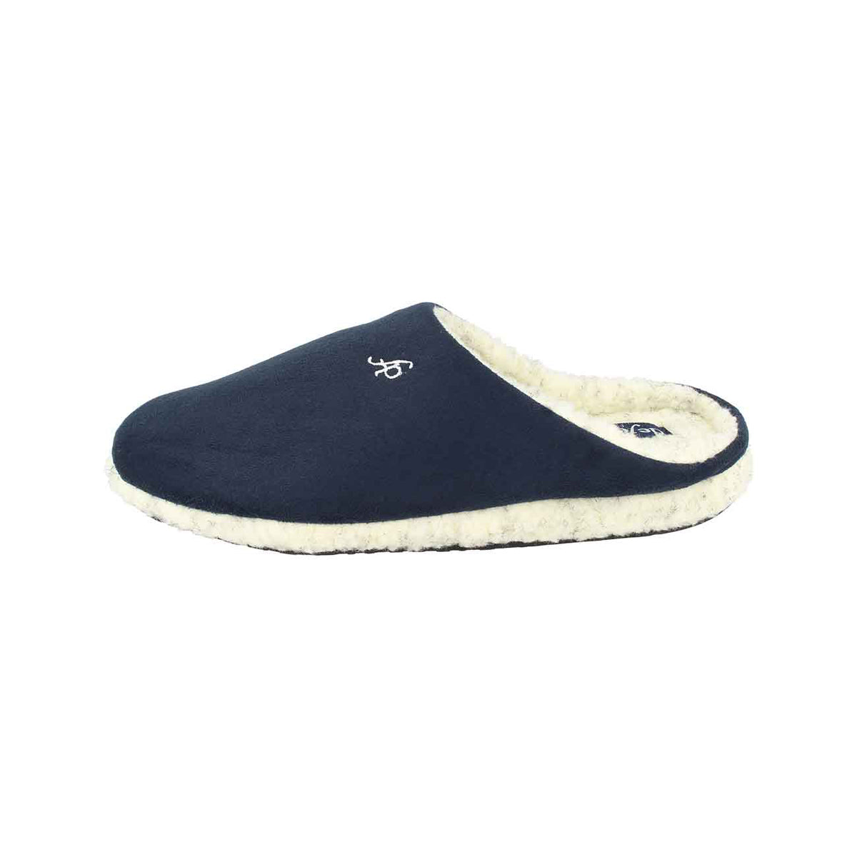 Pantofola uomo a olandesina in similscamosciato, modello Firenze – Blu Scuro
