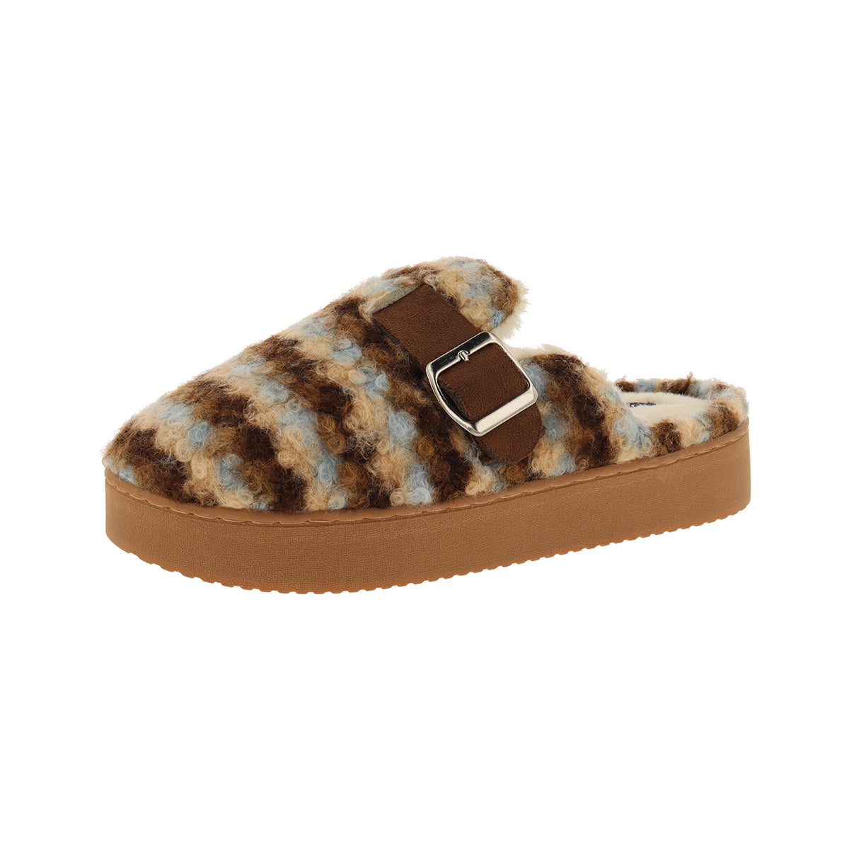 Pantofola donna platform, modello Oslo – Azzurro