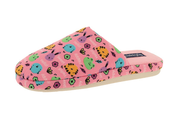 Pantofola bambina stampata, modello Roma UC01 – Rosa Fantasia