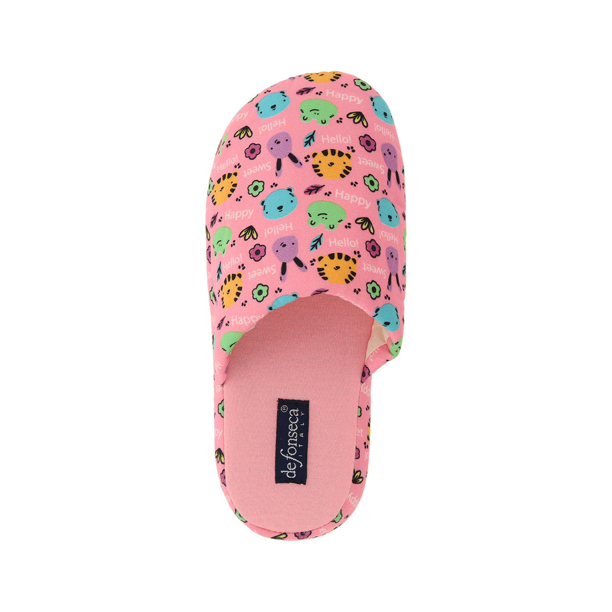 Pantofola bambina stampata, modello Roma UC01 – Rosa Fantasia