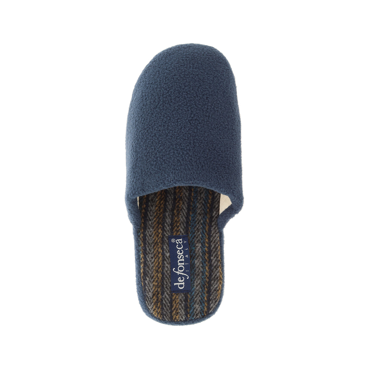 Pantofola uomo in pile, modello Roma Top – Blu