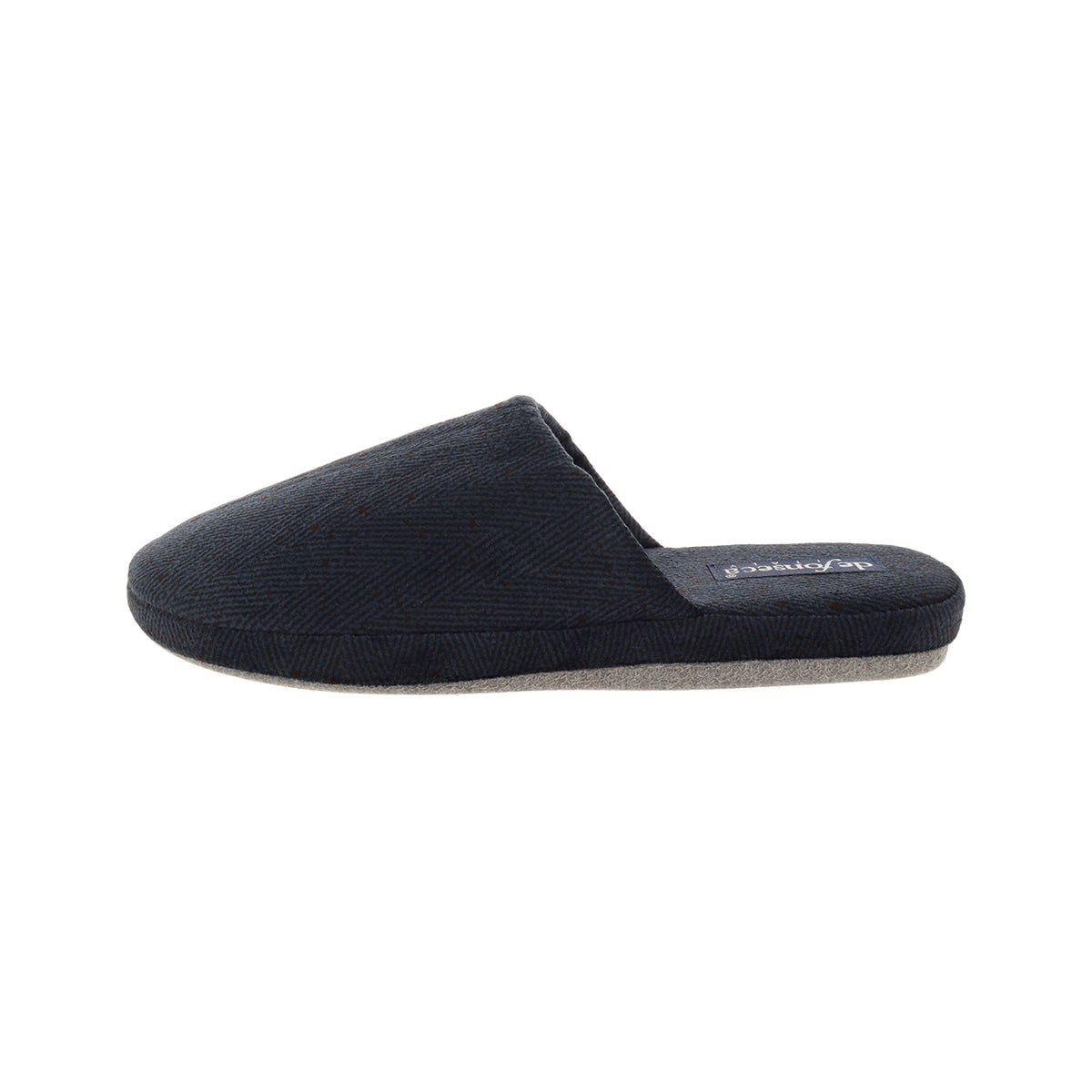 Pantofola uomo in microfibra stampata, modello Roma Top – Blu scuro