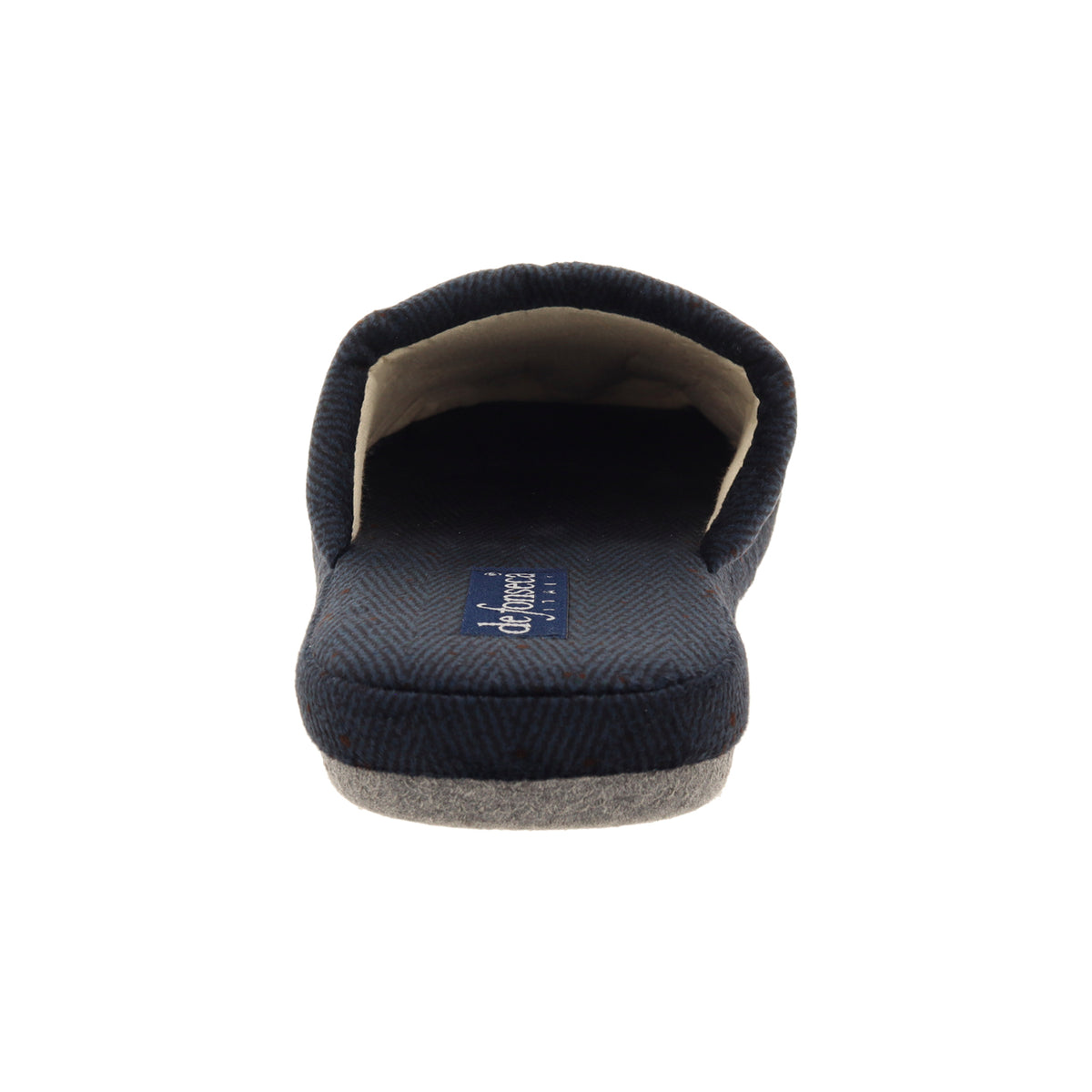 Pantofola uomo in microfibra stampata, modello Roma Top – Blu scuro