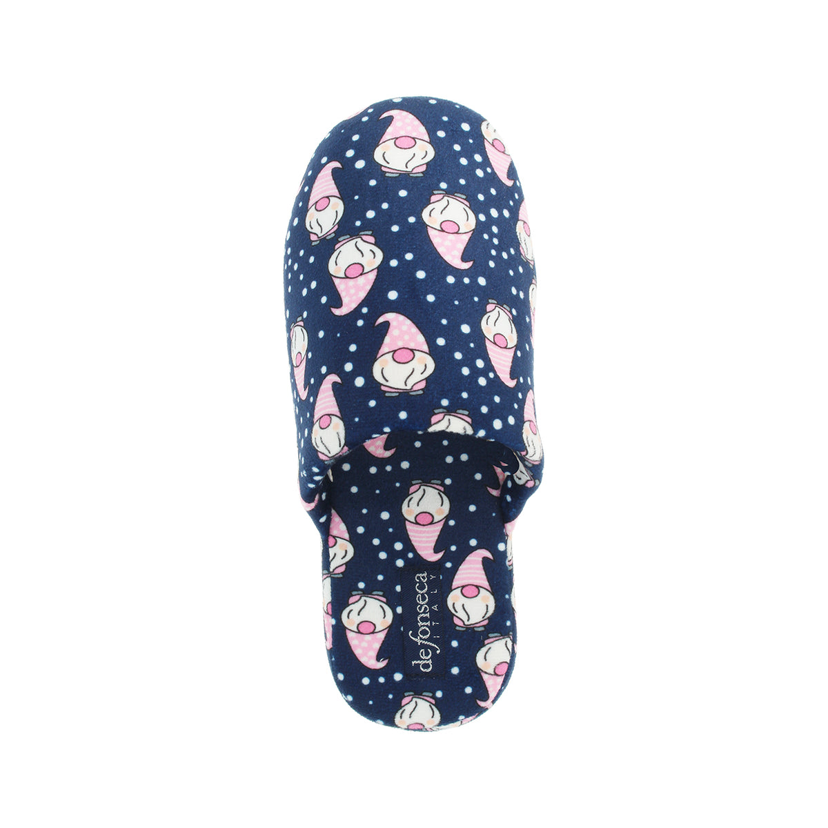 Pantofola donna in microfibra, modello Roma Top – Blu Fantasia