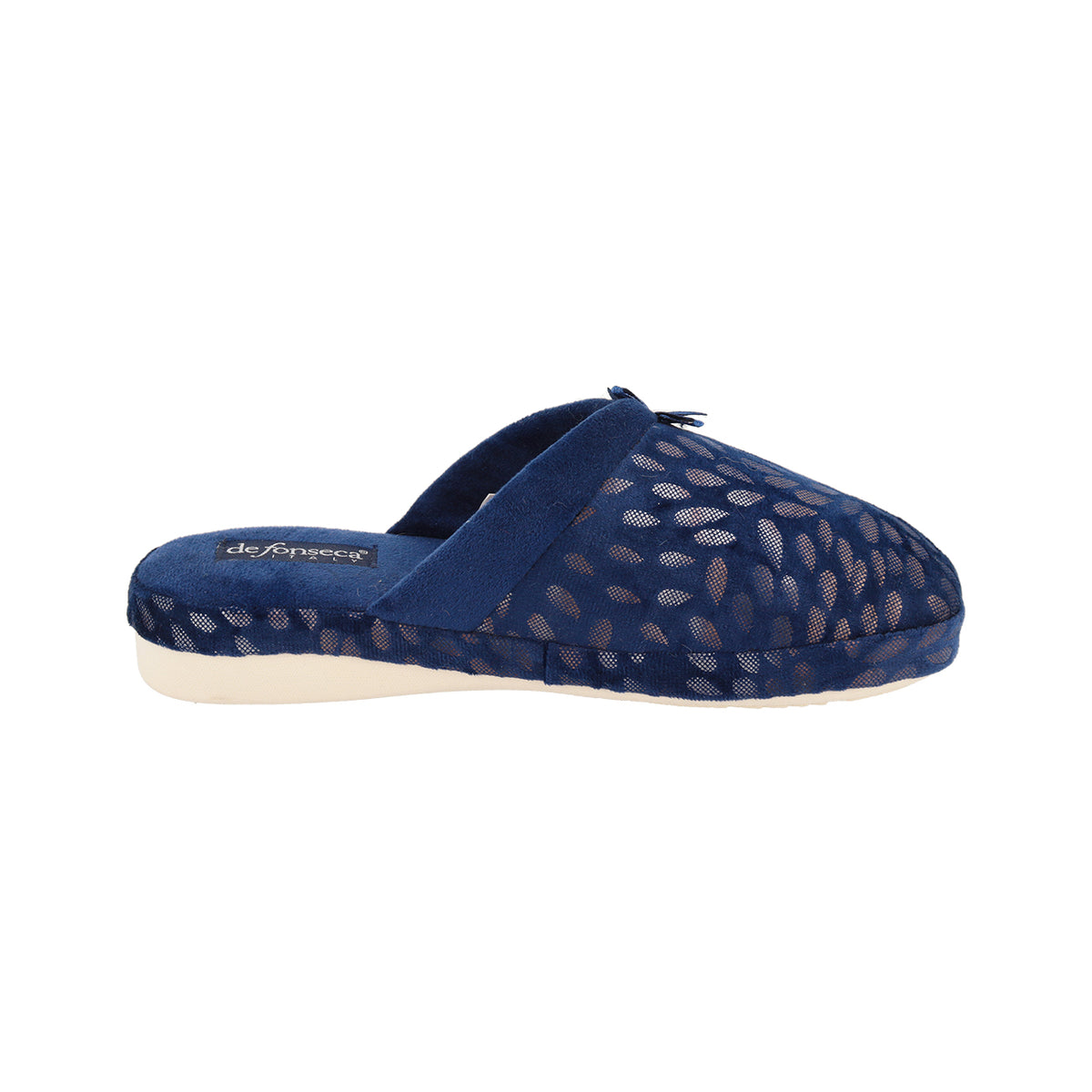 Pantofola donna con zeppa, modello Verona – Blu