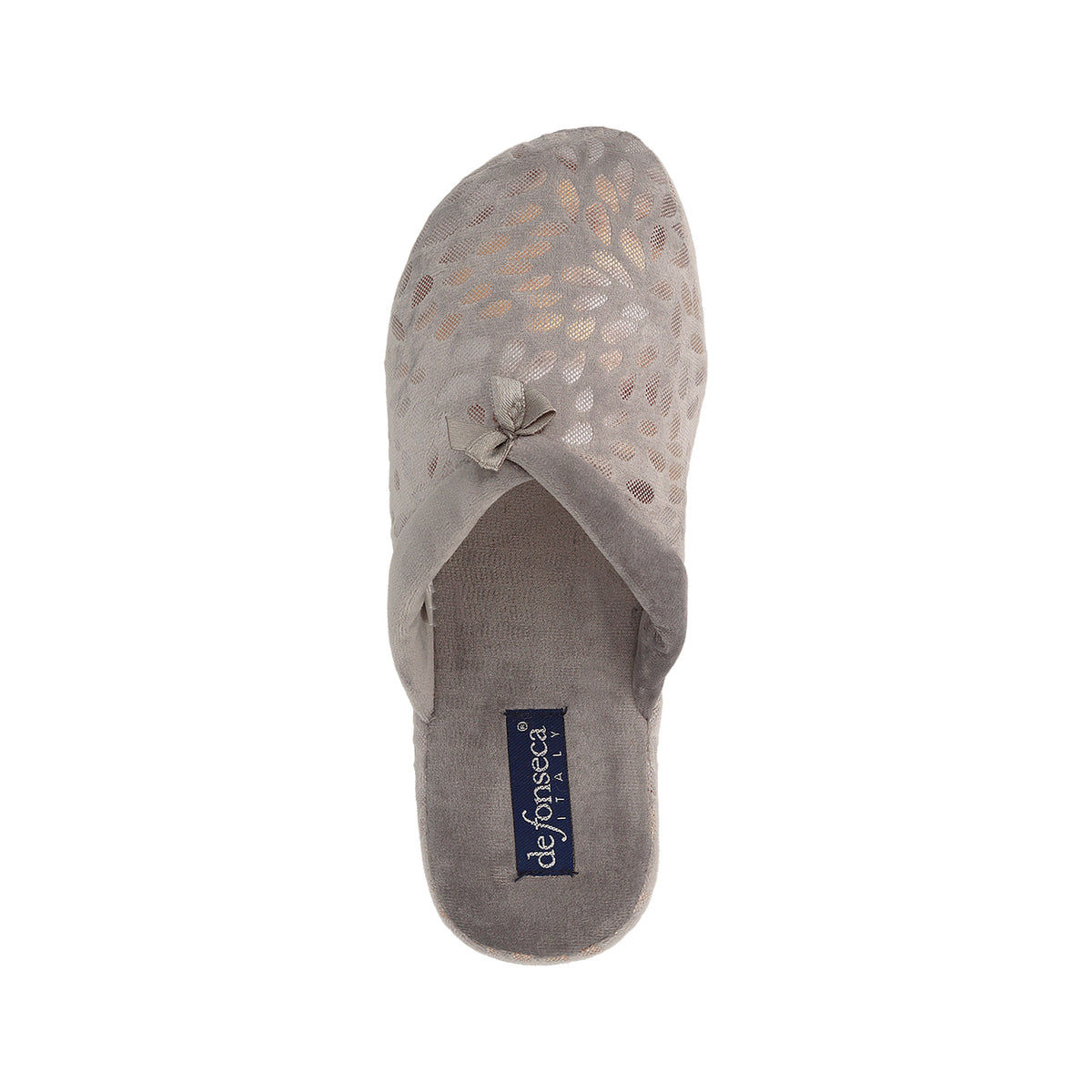 Pantofola donna con zeppa, modello Verona – Grigio
