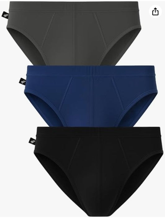 Slip uomo in cotone, modello DUS459C confezione da 3 pezzi assortiti – blu-grigio-nero